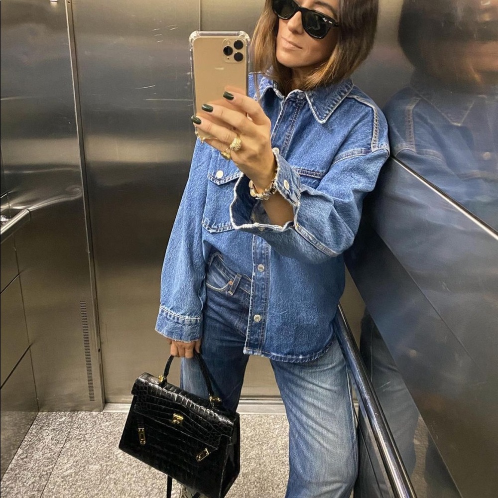 On sale Zara oversized denim shirt - Picture 7 of 16